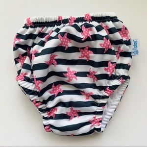 I Play Swim Diaper Cover Starfish and Stripes